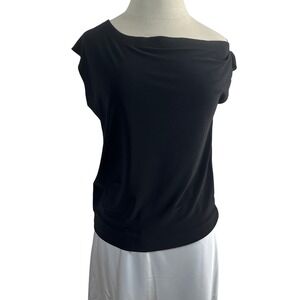 Norma Kamali Revolve Women's Top Black X Revolve Drop Shoulder Size XXS